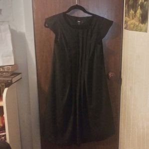 Mossimo Black Flutter-Sleeve Pleated Dress XS